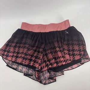 Rebel Athletic Pink Black Houndstooth Ombre Mesh Cheer Skort AXS